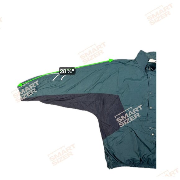 Vtg 90s Reebok 1/2 Zip Pouch Windbreaker Pullover Nylon Jacket Men's 2XL Lined - Picture 4 of 12